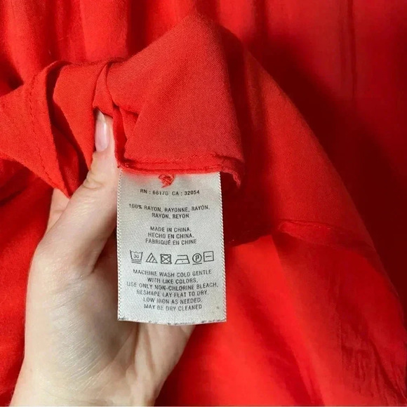 Anthropologie | Maeve Orange Button Down  Blouse - Picture 6 of 6